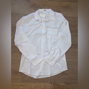 brand new coofandy long sleeve white collar button up medium with tags